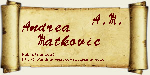 Andrea Matković vizit kartica